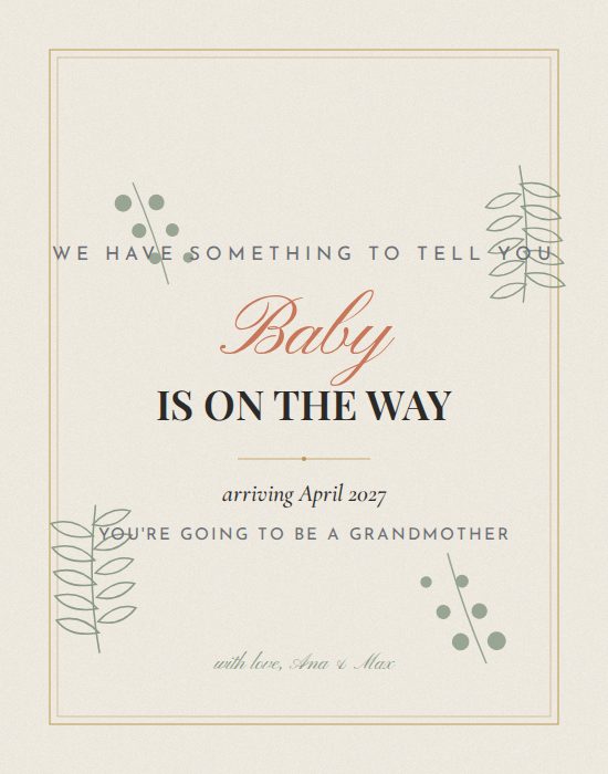Personalized pregnancy announcement jigsaw puzzle